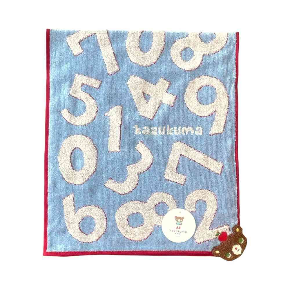 日繊商工 かずくま ワッペン フェイスタオル ブルー 1枚(ブルー): サン