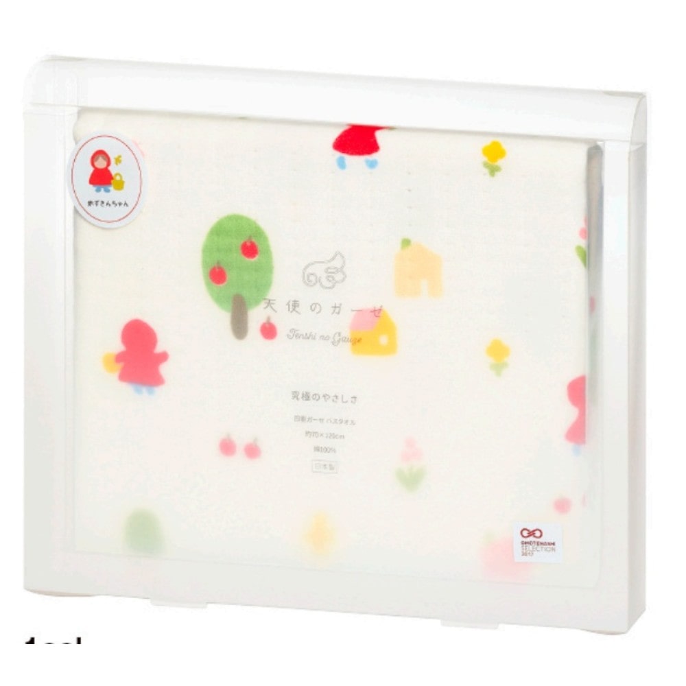 日繊商工 天使のガーゼ おはなしたおる パッケージ入り 赤ずきんちゃん バスタオル 1枚