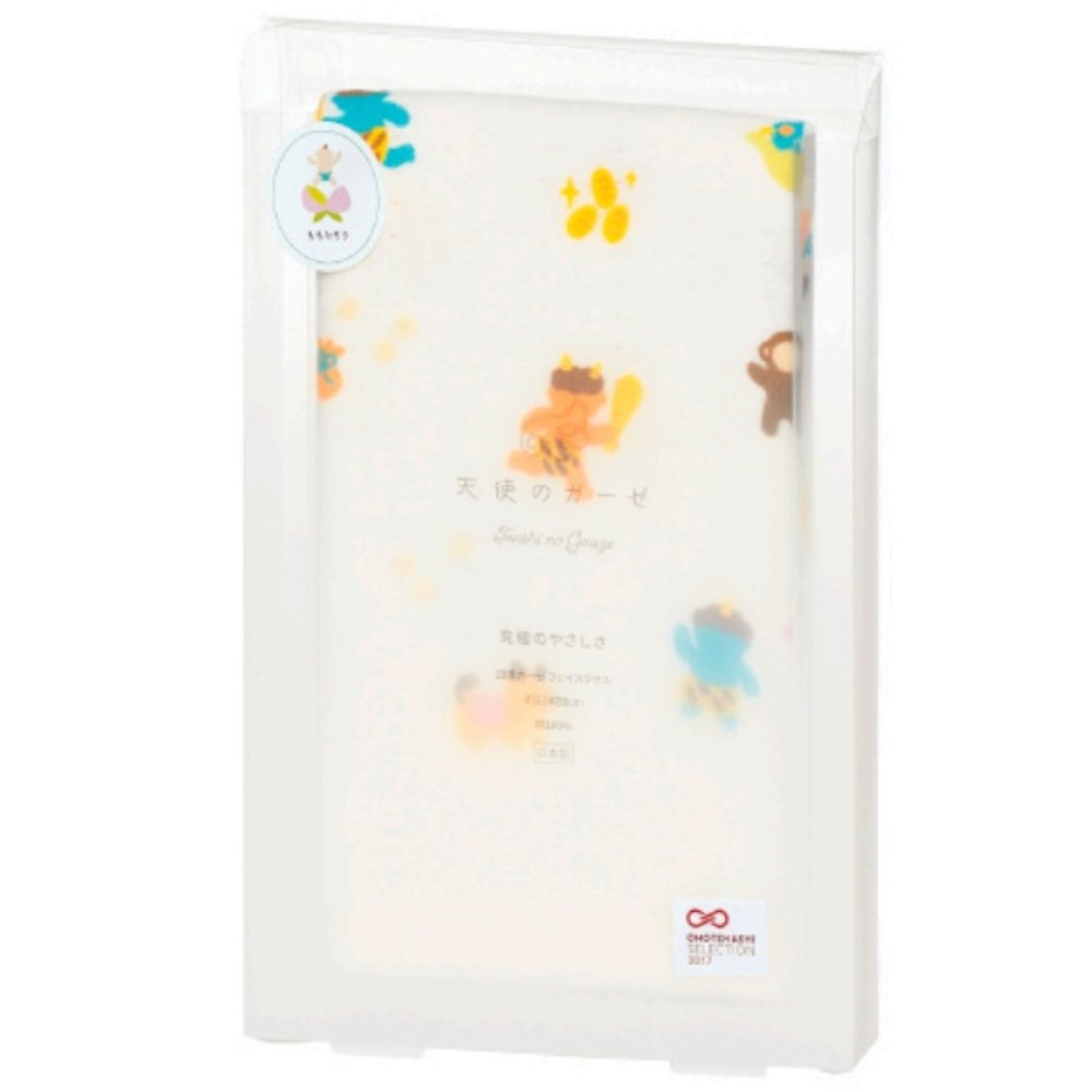 日繊商工 天使のガーゼ おはなしたおる パッケージ入り ももたろう フェイスタオル 1枚