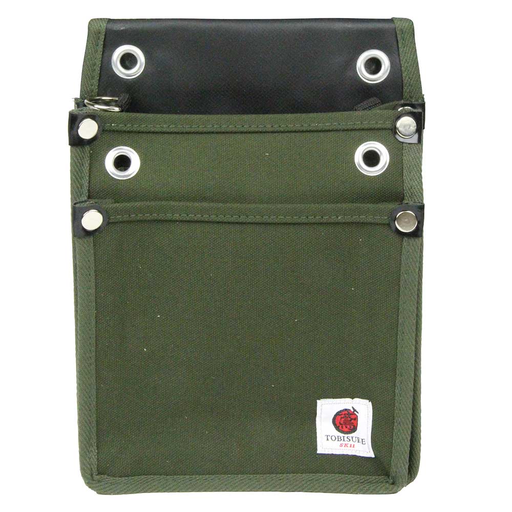 帆布鳶用腰袋2段 国防 TSH-2D-DG 【直送品】 返品・キャンセル・他商品と同時購入は不可