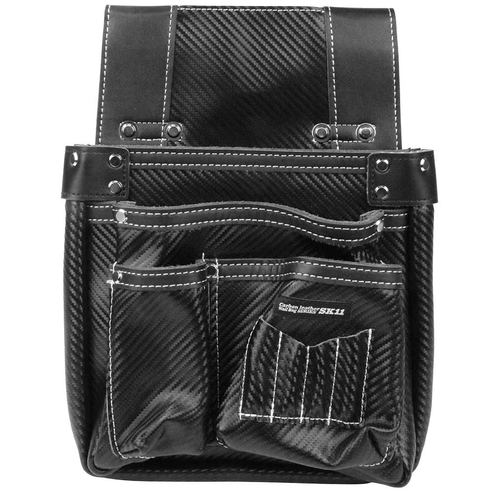 カーボンレザー釘袋 SK-CLK-BPブラック メーカー直送 ▼返品・キャンセル不可【他商品との同時購入不可】