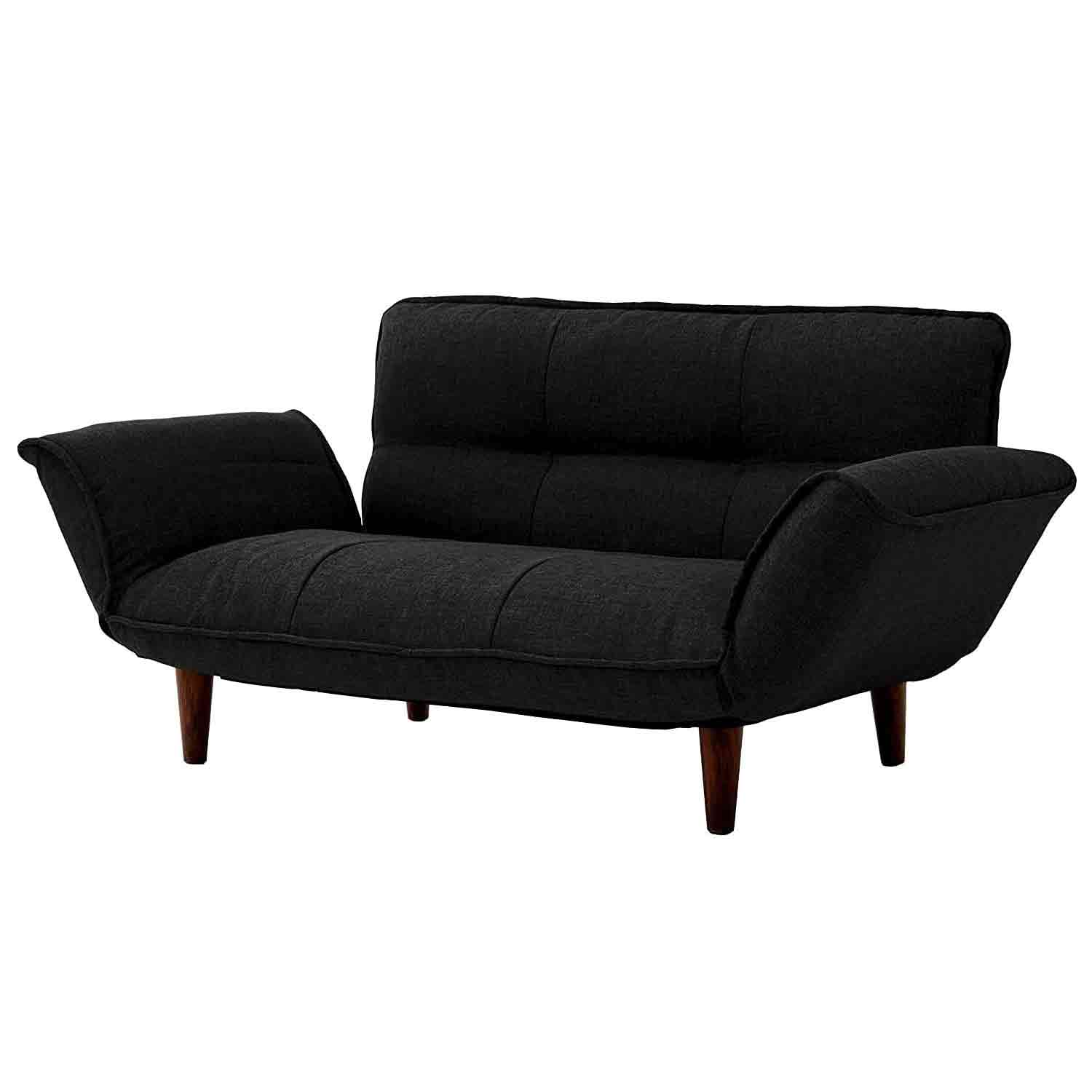 日本製 カウチソファ二人掛け KAN ダリアンブラック 【直送品】 返品・キャンセル・他商品と同時購入は不可