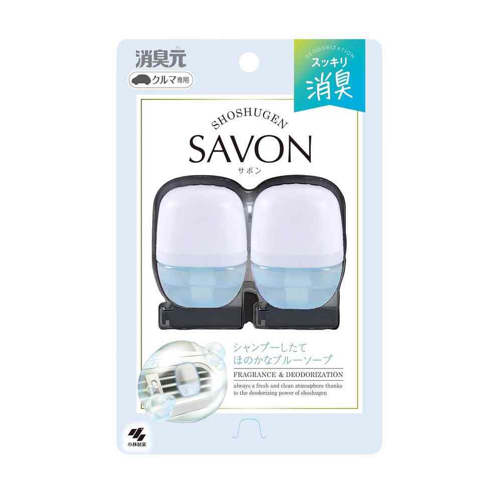小林製薬 クルマの消臭元SAVONクリップ ブルーソープ 6ml×2個入