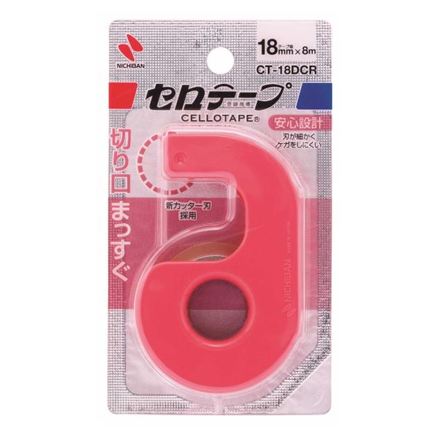 ニチバン CT小巻カッター付まっすぐ切れるタイプ赤 1個