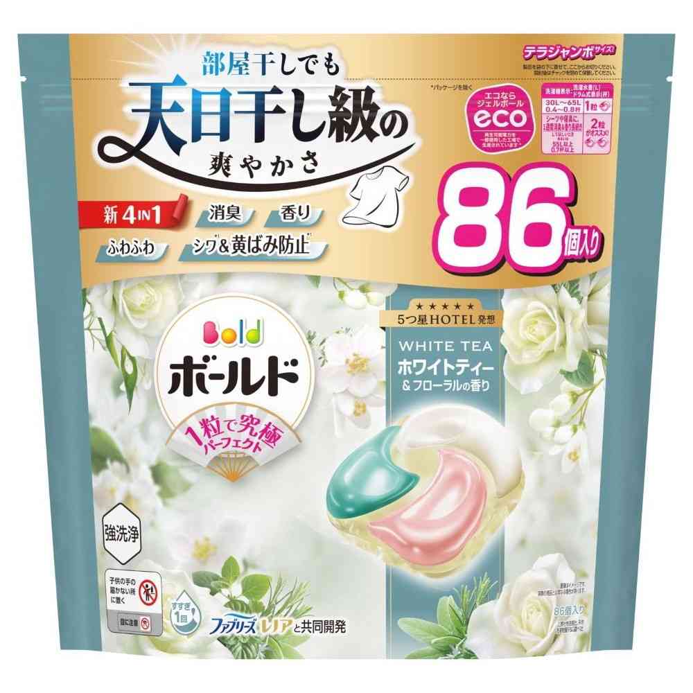 P&G ボールド ジェルボール4D 心弾けるホワイトティー&フローラル 詰替 テラジャンボ 86個