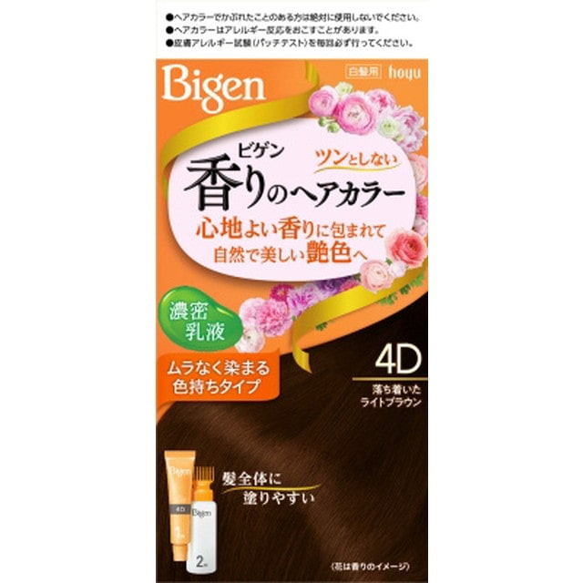 【医薬部外品】ビゲン 香りのヘアカラー乳液 4D 落ち着いたライトブラウン 40g+60ml