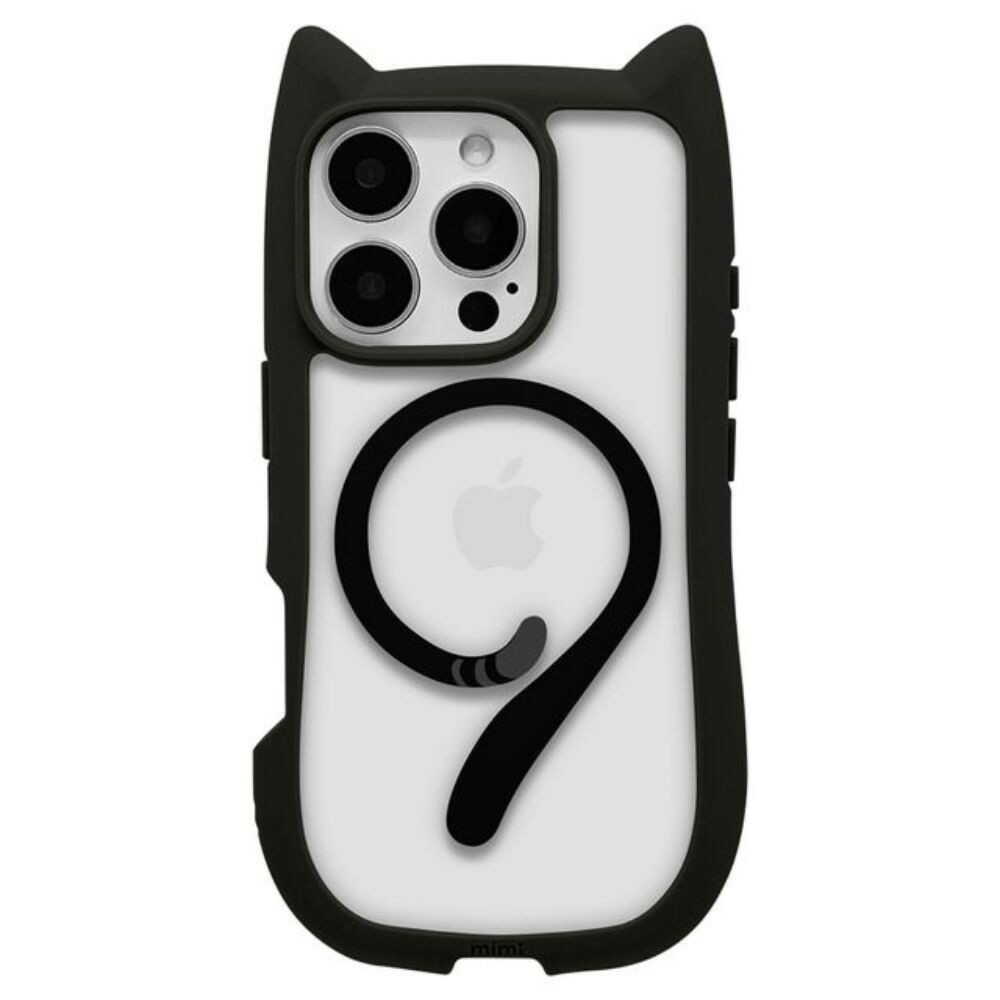 テレホンリース iPhone16Pro ケースカバー 猫耳 ブラック