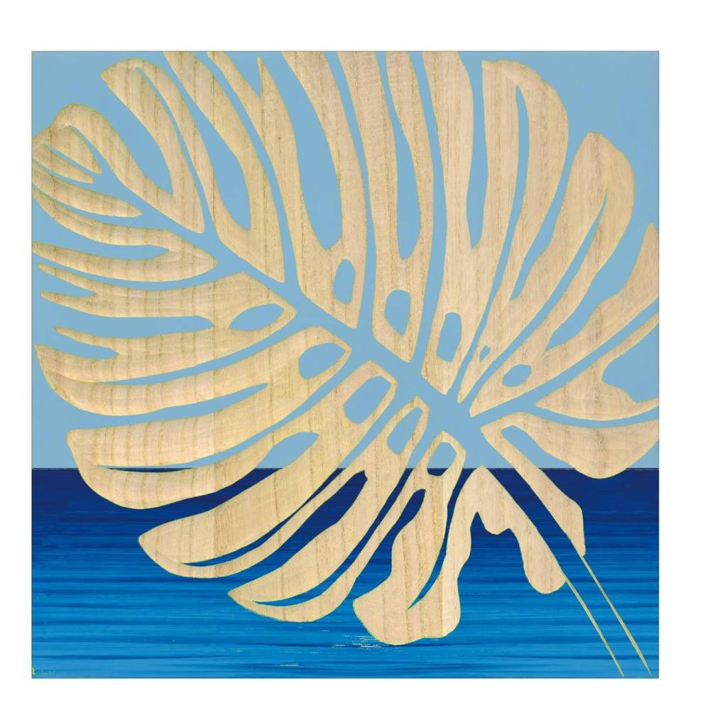 ウッド スカルプチャー アート 「シングル モンステラ2」 【直送品】 返品・キャンセル・他商品と同時購入は不可