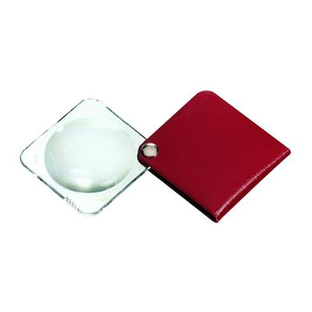 ハンディルーペ (3.5倍) 角 レッド 1752-150 【直送品】 返品・キャンセル・他商品と同時購入は不可