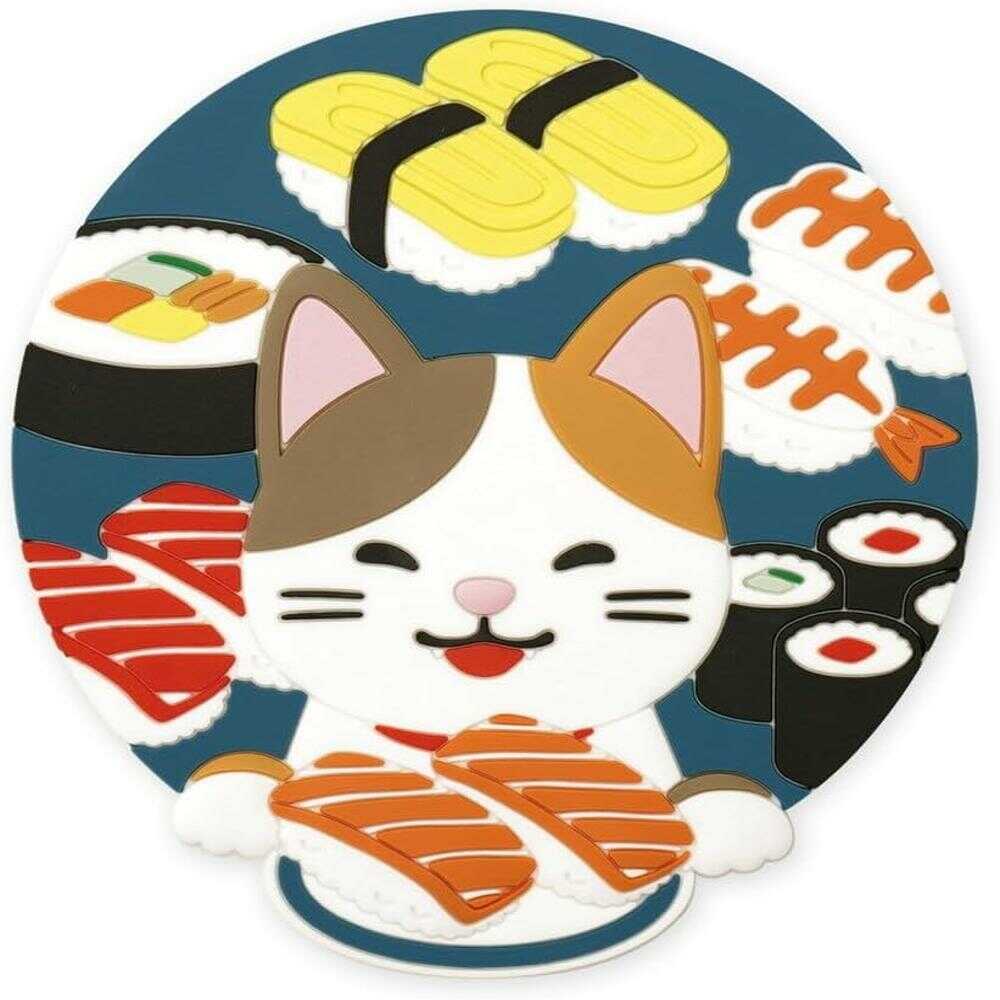 東洋ケース ジャパニーズカルチャーマグネット三毛猫 お寿司 1個