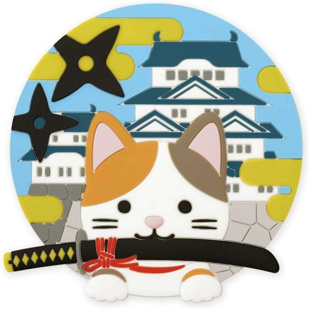 東洋ケース ジャパニーズカルチャーマグネット三毛猫 お城 1個