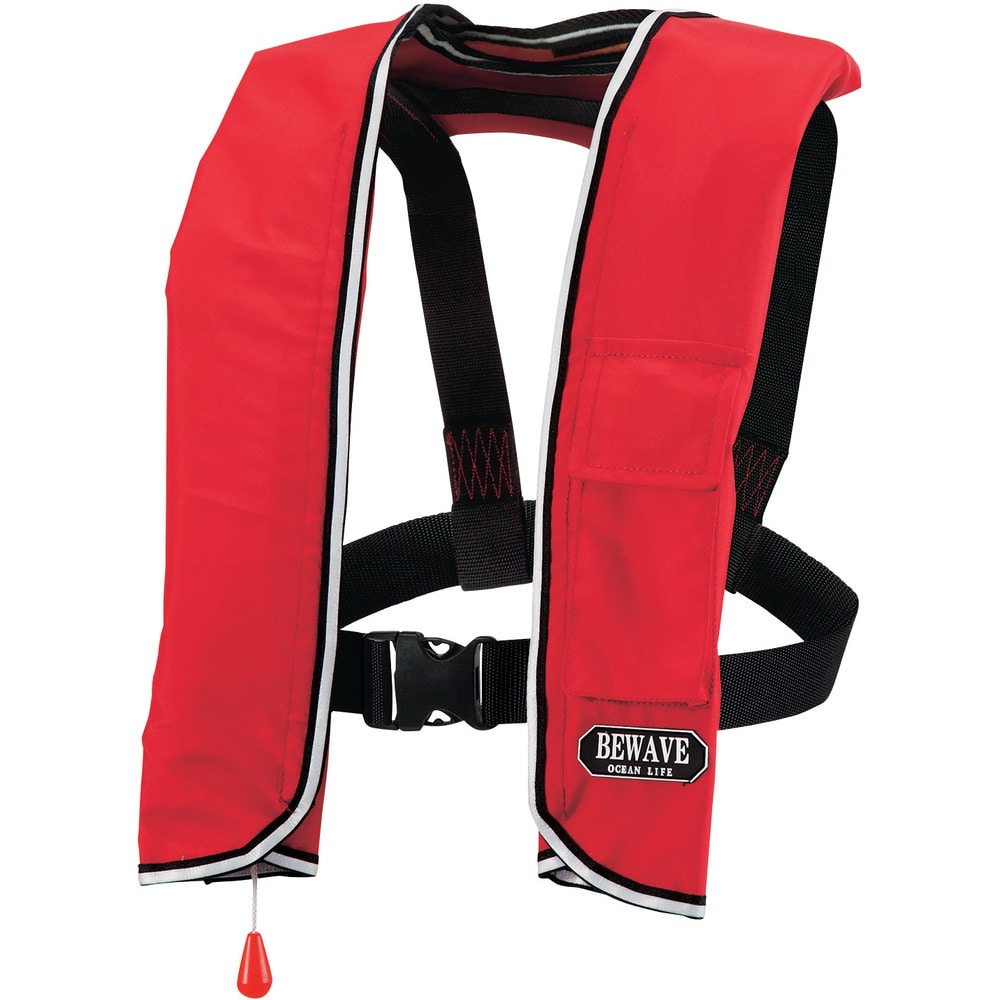 手動膨張式ショルダータイプ 小型船舶用ライフジャケット レッド メーカー直送 ▼返品・キャンセル不可[他商品との同時購入不可]