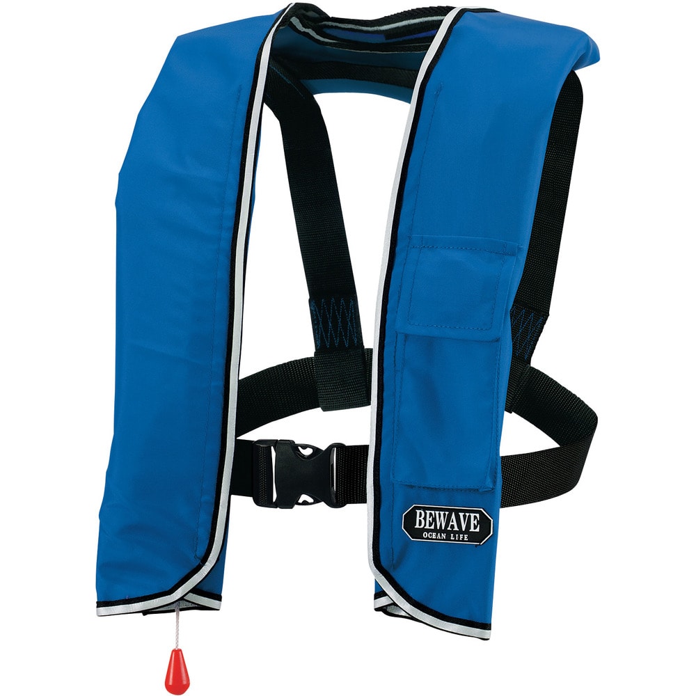 手動膨張式ショルダータイプ 小型船舶用ライフジャケット ブルー メーカー直送 ▼返品・キャンセル不可[他商品との同時購入不可]