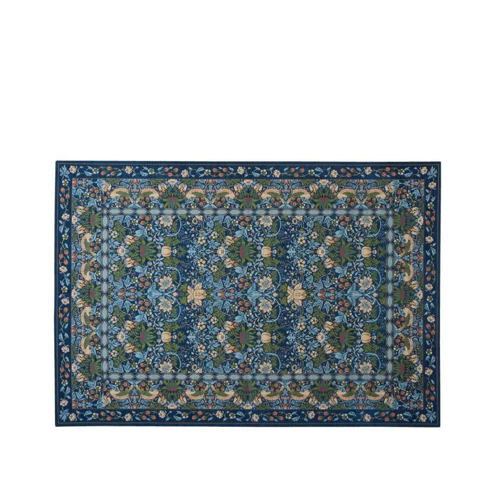イチゴドロボウ ラグ 約140×200cm KF1709 B ブルー 【直送品】 返品・キャンセル・他商品と同時購入は不可
