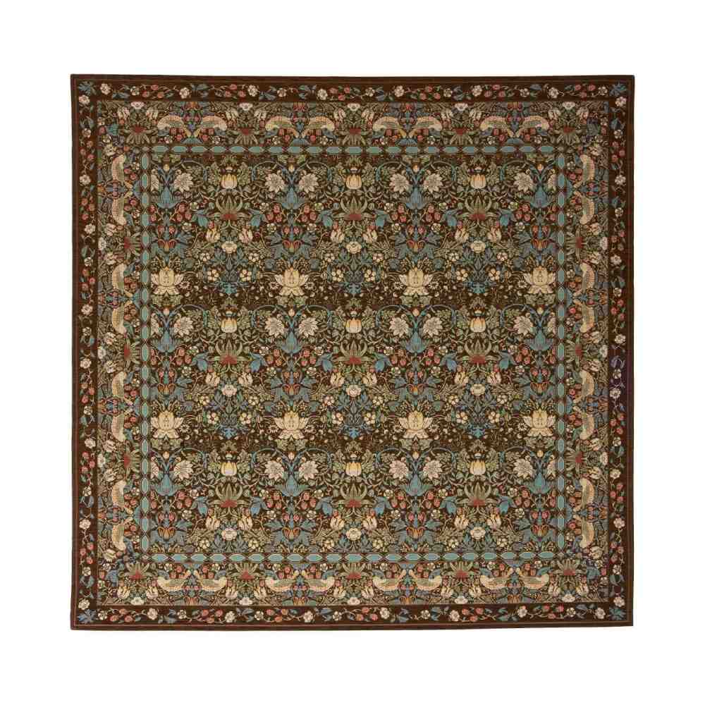 イチゴドロボウ ラグ 約200×200cm KF1709 BR ブラウン 【直送品】 返品・キャンセル・他商品と同時購入は不可