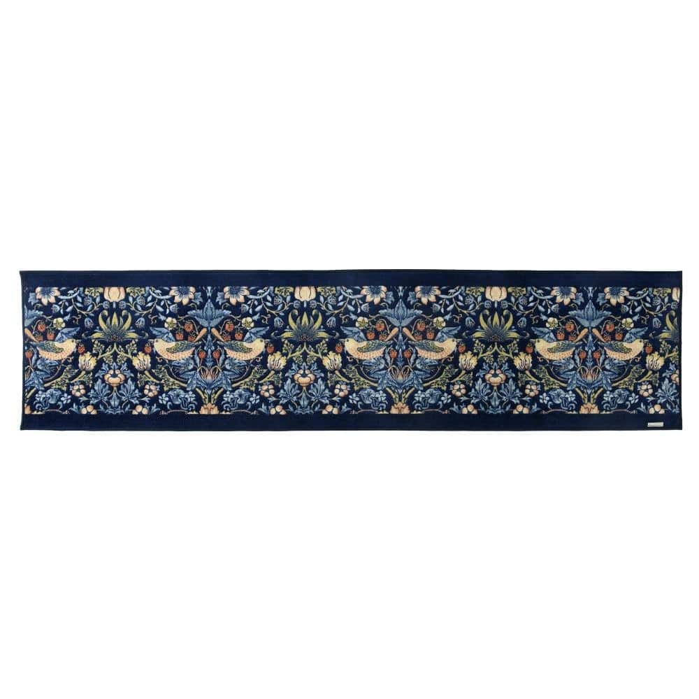 イチゴドロボウ インテリアマット 50×210cm B ブルー 【直送品】 返品・キャンセル・他商品と同時購入は不可