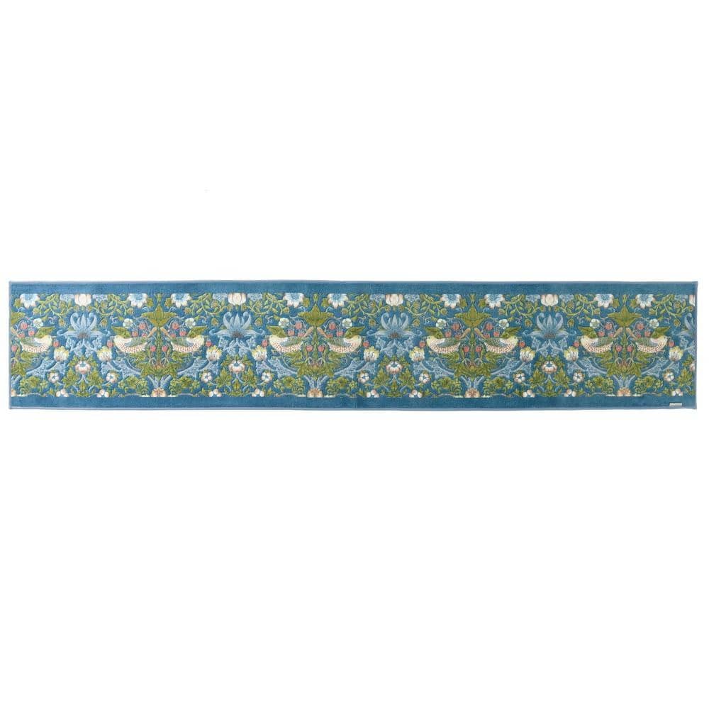 イチゴドロボウ インテリアマット 50×270cm BG ブルーグリーン 【直送品】 返品・キャンセル・他商品と同時購入は不可