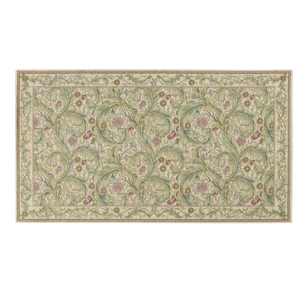レスターアカンサス マット 約68×123cm BE ベージュ 【直送品】 返品・キャンセル・他商品と同時購入は不可