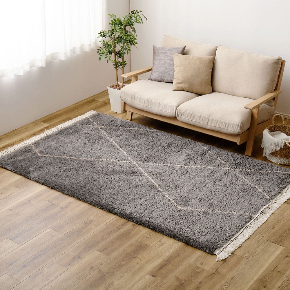 ウィルトンラグ BEDOUIN リシャド グレー 約133×190cm 【直送品】 返品・キャンセル・他商品と同時購入は不可