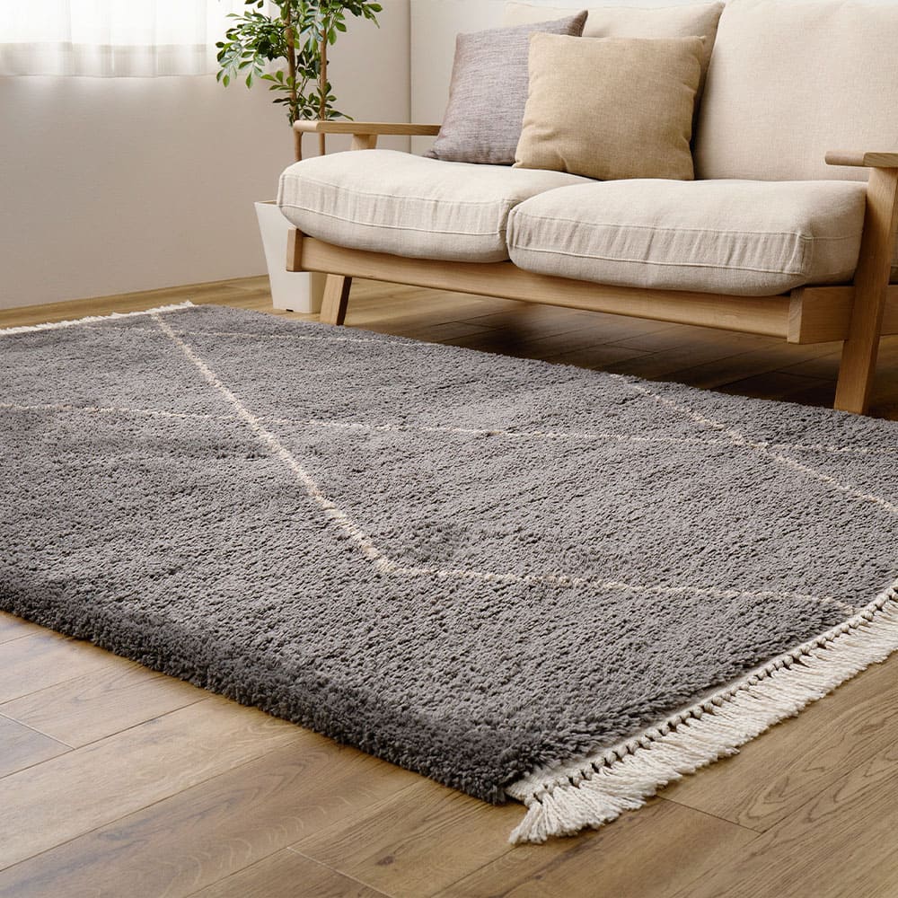 ウィルトンラグ BEDOUIN リシャド グレー 約200×250cm 【直送品】 返品・キャンセル・他商品と同時購入は不可