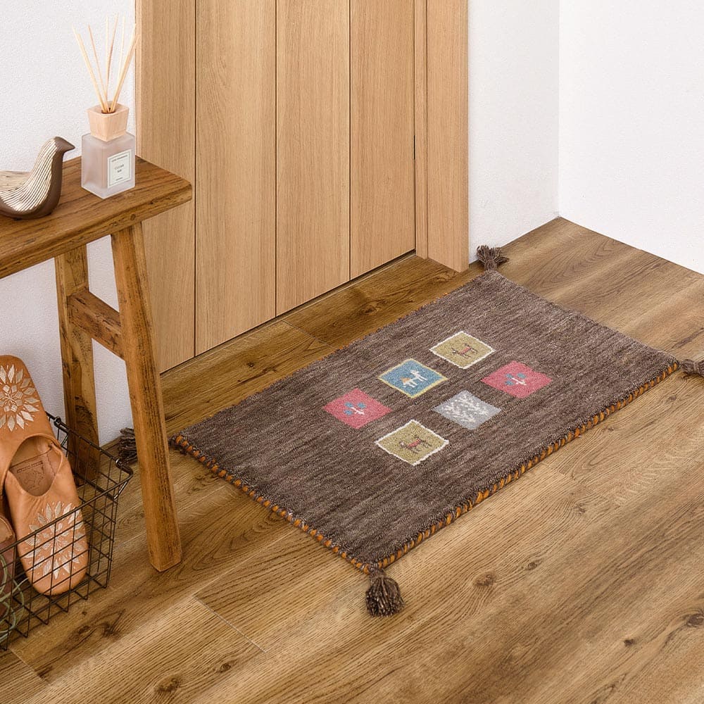 ギャッベ TX 60X90 ブラウン 【直送品】 返品・キャンセル・他商品と同時購入は不可