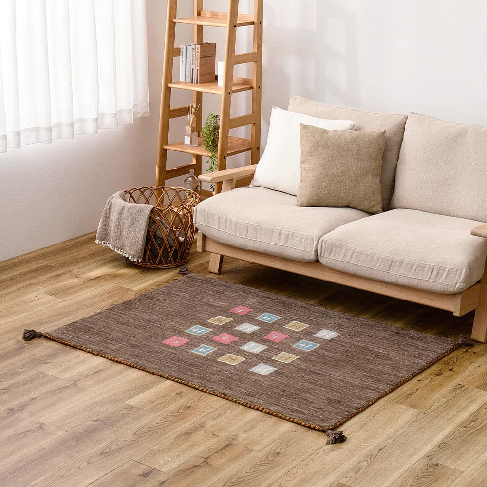 ギャッベ TX 130X190 ブラウン 【直送品】 返品・キャンセル・他商品と同時購入は不可