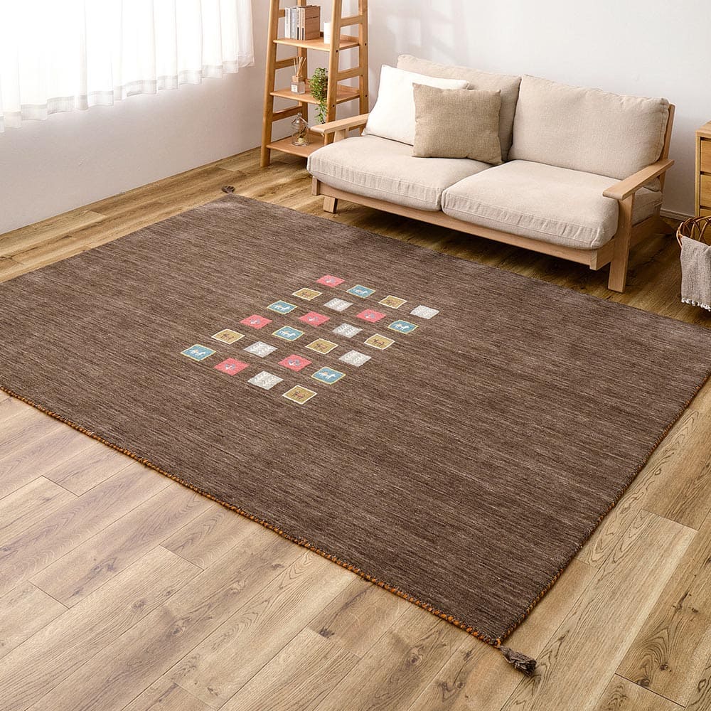 ギャッベ TX 190X240 ブラウン 【直送品】 返品・キャンセル・他商品と同時購入は不可