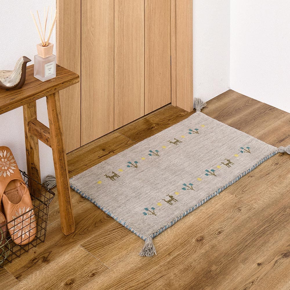 ギャッベ TX 60X90 グレー 【直送品】 返品・キャンセル・他商品と同時購入は不可