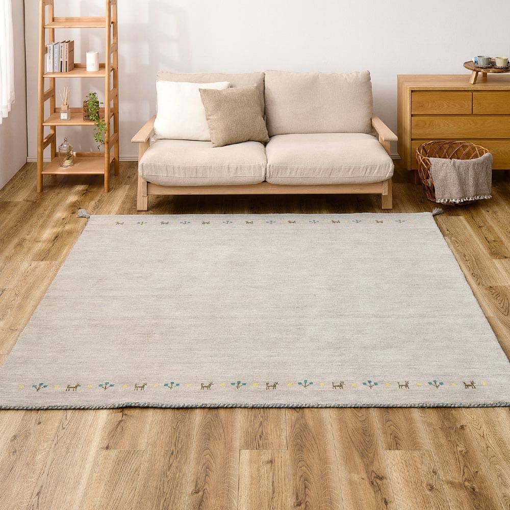 ギャッベ TX 190X240 グレー 【直送品】 返品・キャンセル・他商品と同時購入は不可