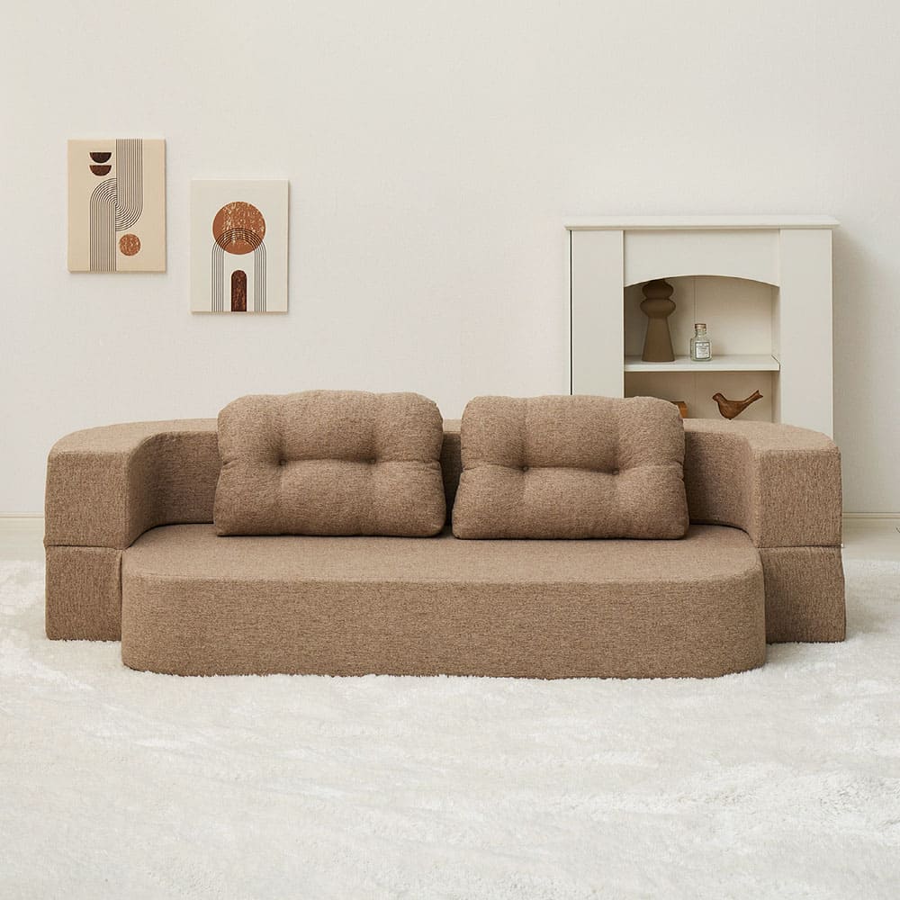 圧縮フロアソファ 2WAYソファ ルメール ベージュ メーカー直送 ▼返品・キャンセル不可【他商品との同時購入不可】