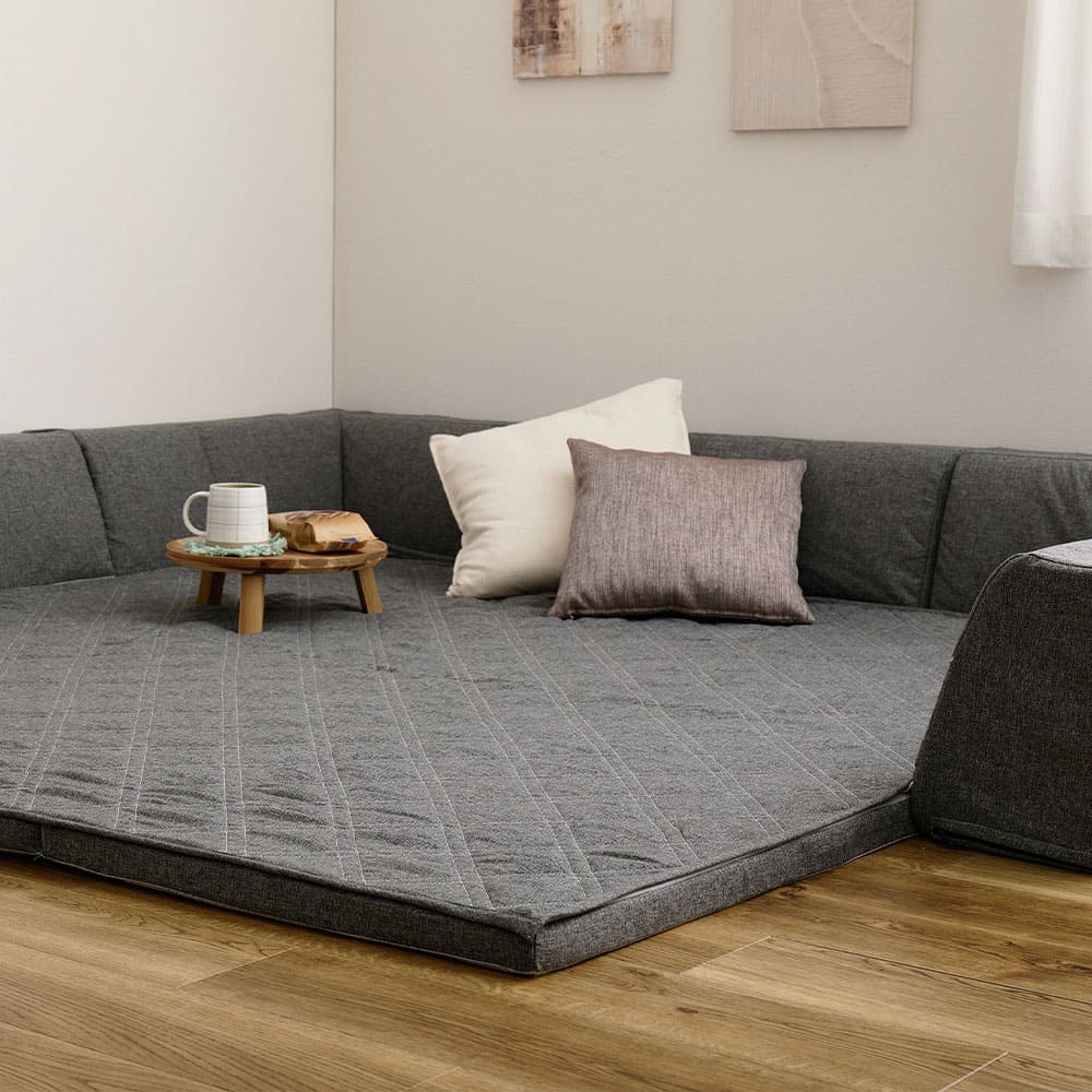 ピターら ラグソファ用 背もたれ3点セット グレー メーカー直送 ▼返品・キャンセル不可【他商品との同時購入不可】