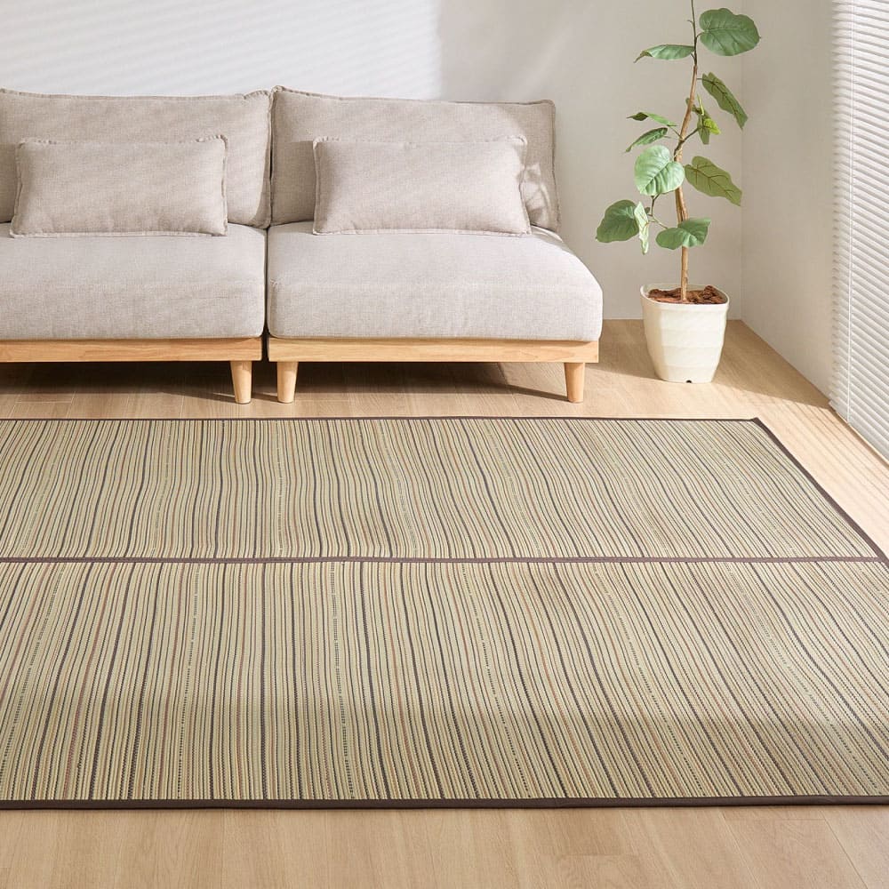 い草カーペット（裏貼り） 涼み 江戸間4.5帖ブラウン 【直送品】 返品・キャンセル・他商品と同時購入は不可