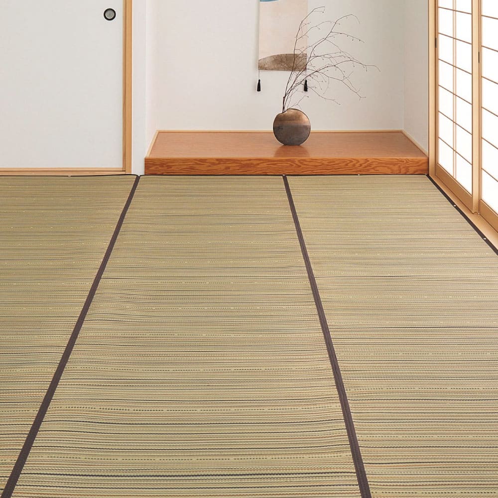 い草カーペット（裏貼り） 涼み 江戸間8帖ブラウン 【直送品】 返品・キャンセル・他商品と同時購入は不可