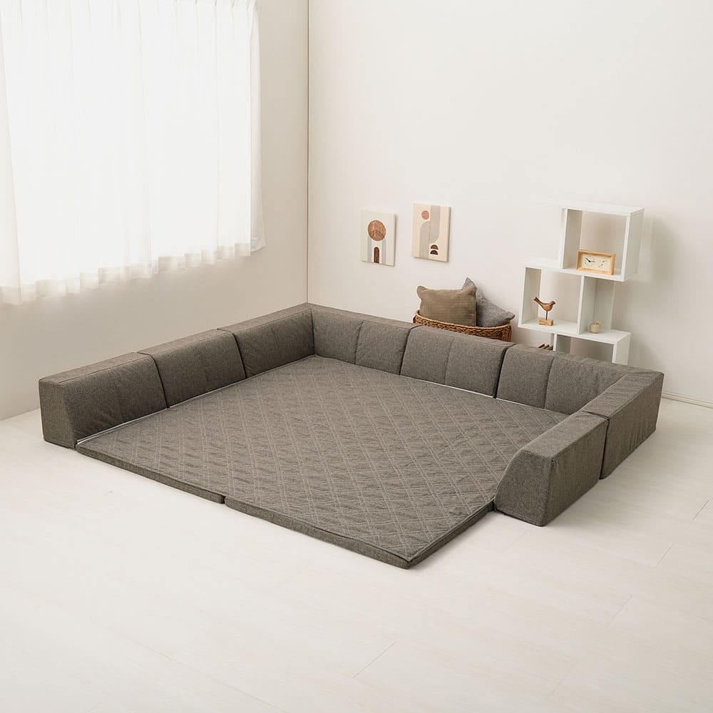 ピターら ラグソファ 2帖セット ブラウン メーカー直送 ▼返品・キャンセル不可【他商品との同時購入不可】