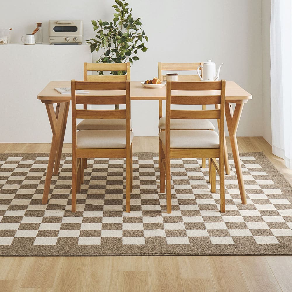 ダイニングラグ モニカ 約180×220cm ベージュ 【直送品】 返品・キャンセル・他商品と同時購入は不可