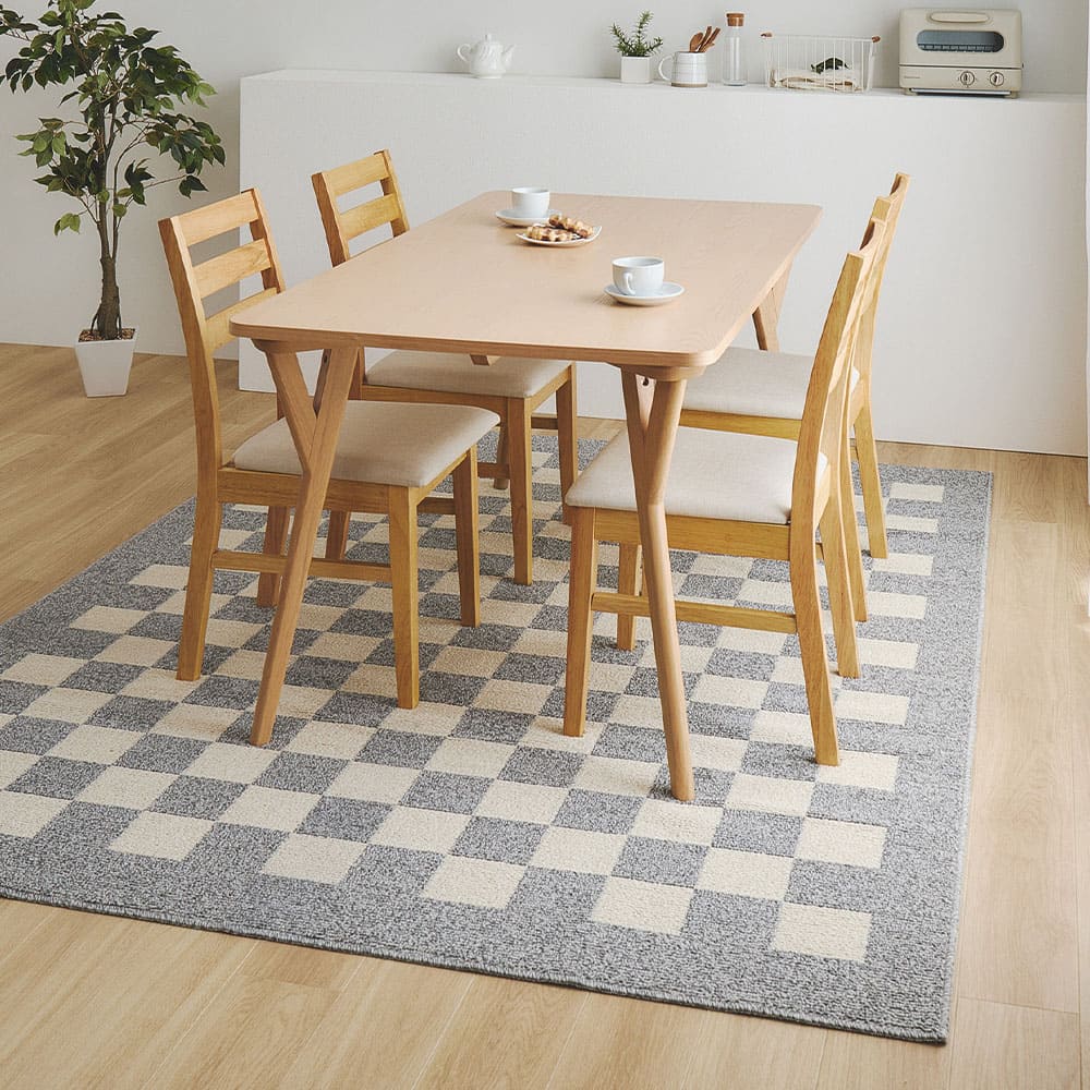 ダイニングラグ モニカ 約220×250cm グレー 【直送品】 返品・キャンセル・他商品と同時購入は不可