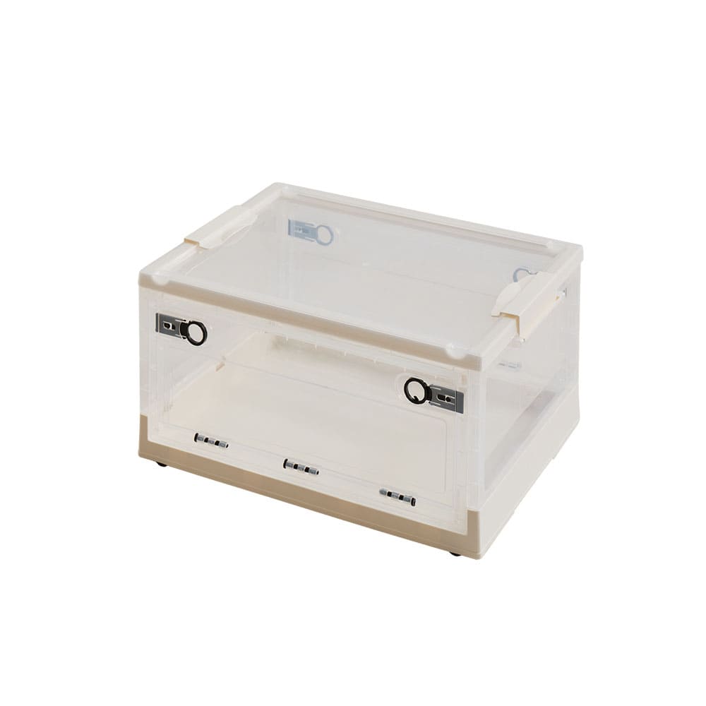 折りたたみ収納ボックス クリア M 30L 3個セット メーカー直送 ▼返品・キャンセル不可【他商品との同時購入不可】