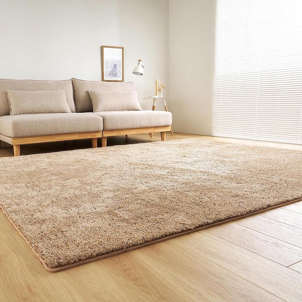 ミックスシャギーラグリーヴァ 約200×250cmブラウン 【直送品】 返品・キャンセル・他商品と同時購入は不可