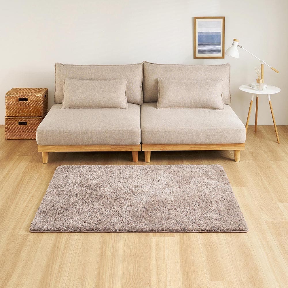 ミックスシャギーラグリーヴァ 約90×140cmグレージュ 【直送品】 返品・キャンセル・他商品と同時購入は不可