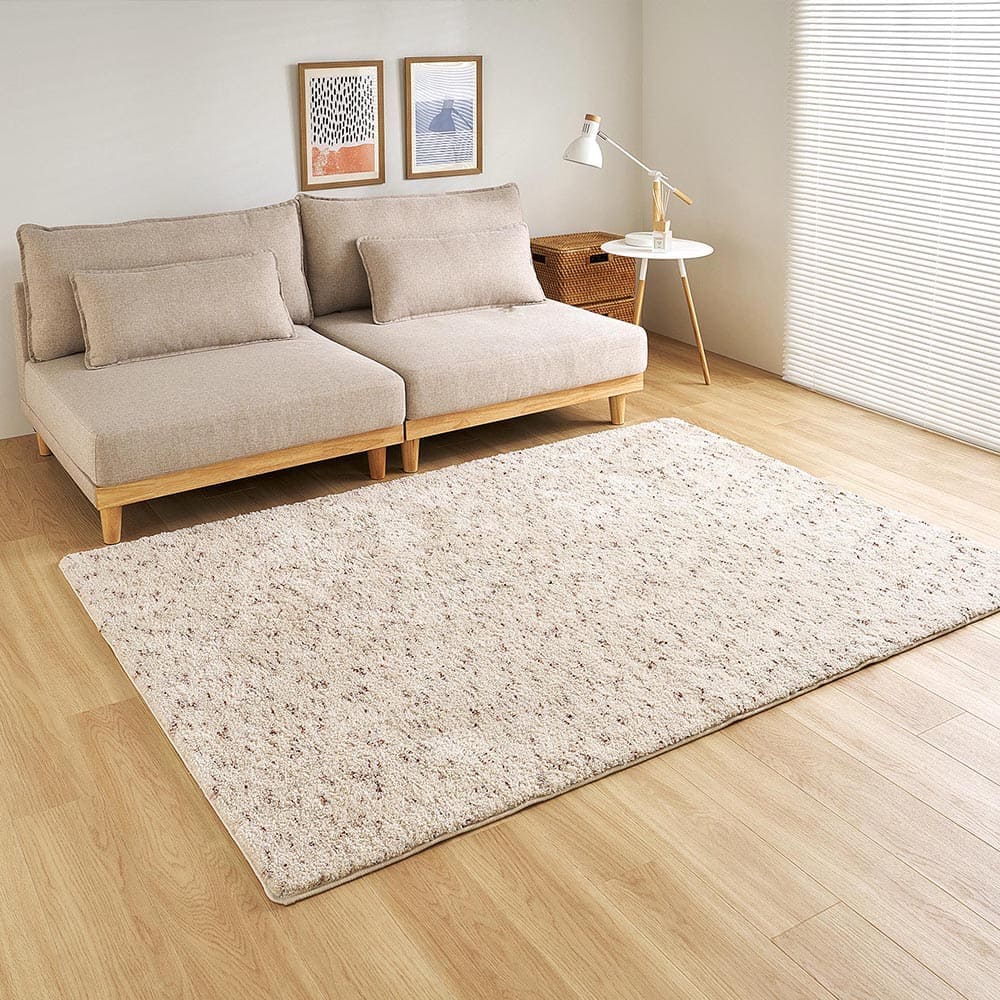 ミックスシャギーラグリーヴァ 約90×140cmアイボリー 【直送品】 返品・キャンセル・他商品と同時購入は不可