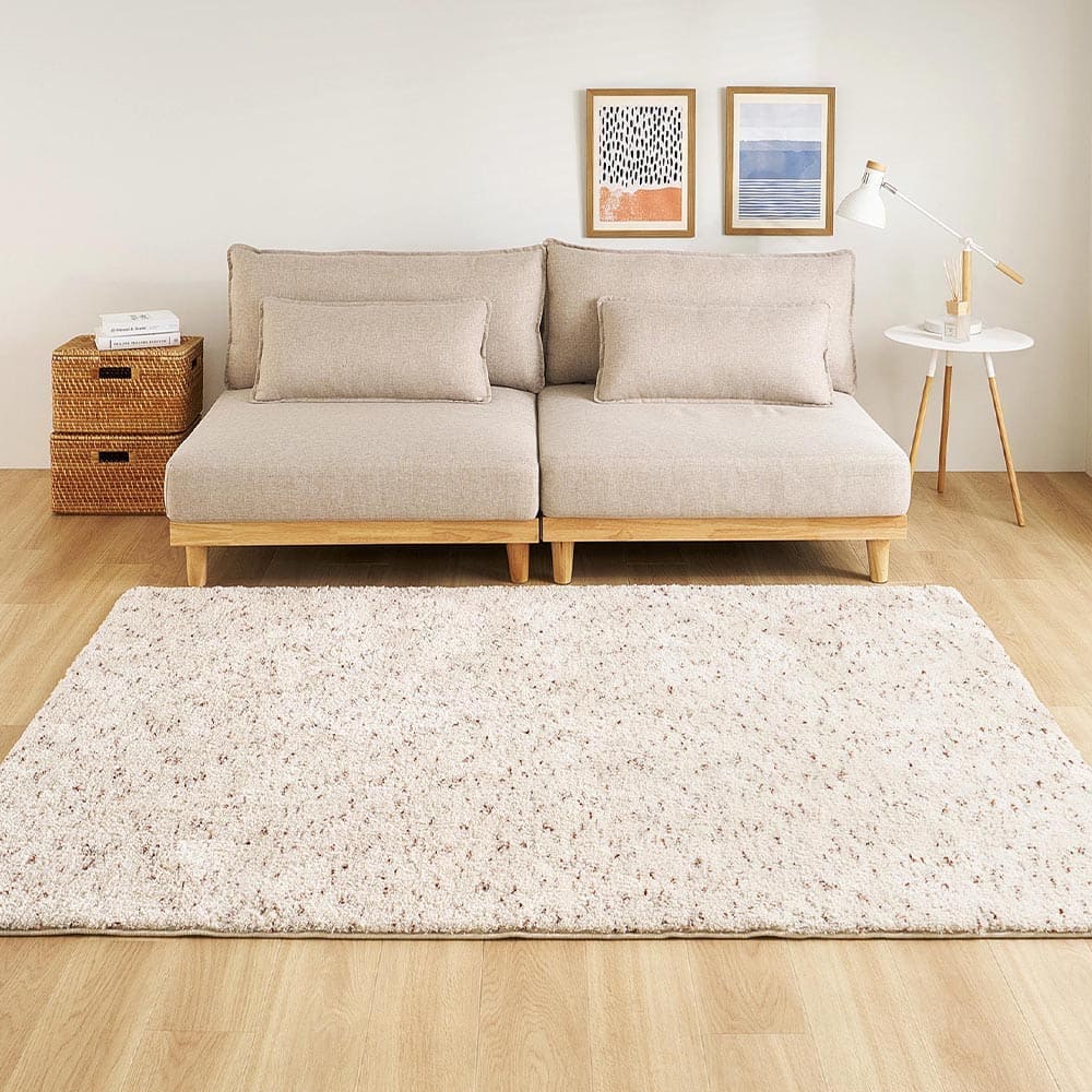 ミックスシャギーラグリーヴァ 約200×250cmアイボリー 【直送品】 返品・キャンセル・他商品と同時購入は不可