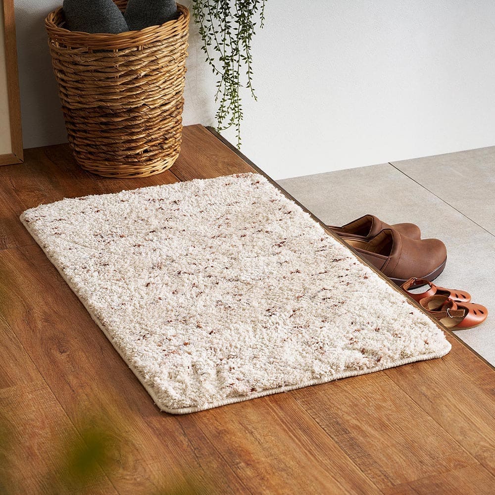 ミックスシャギーマットリーヴァ 約45×75cmアイボリー 【直送品】 返品・キャンセル・他商品と同時購入は不可