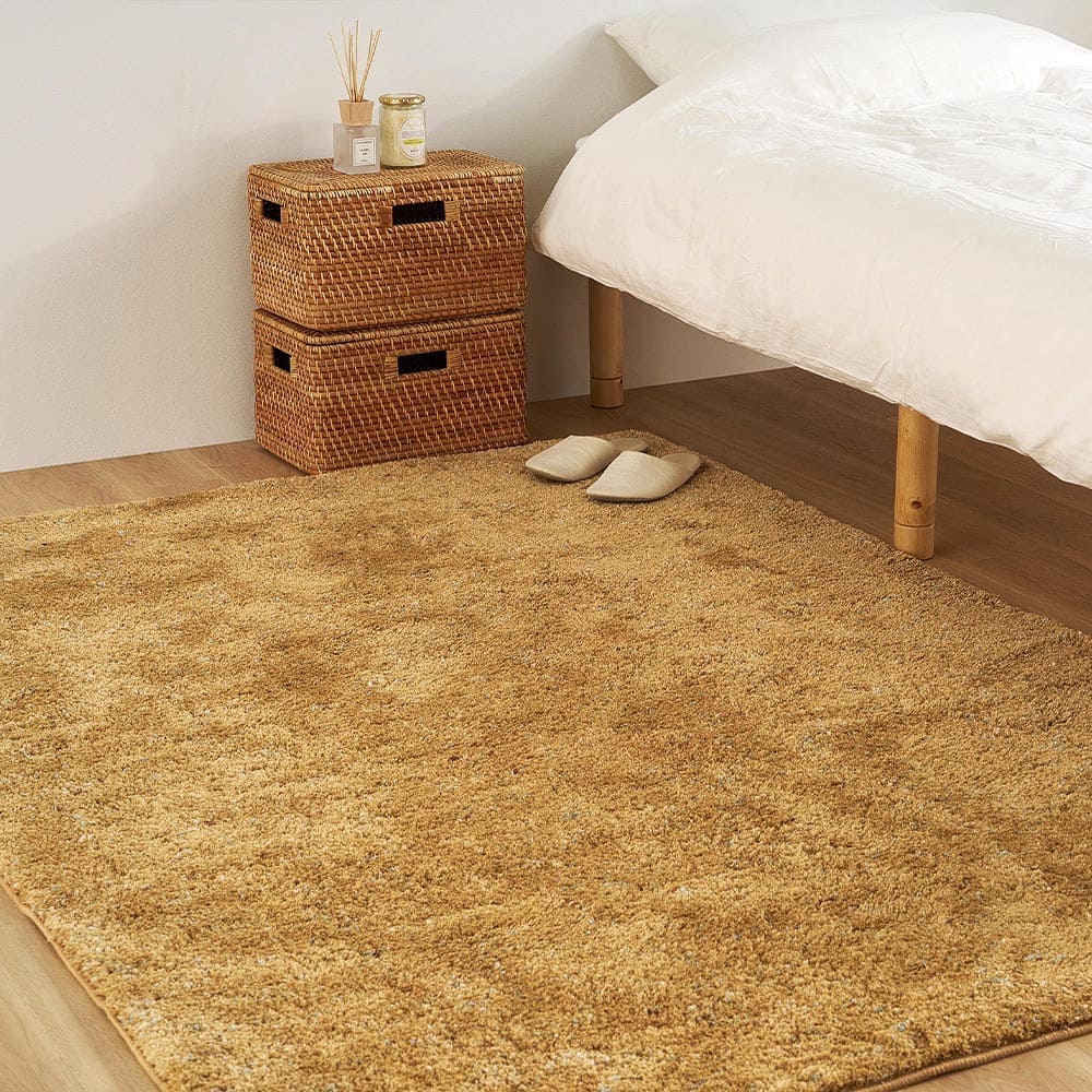 ミックスシャギーラグリーヴァ 約200×250cmマスタード 【直送品】 返品・キャンセル・他商品と同時購入は不可