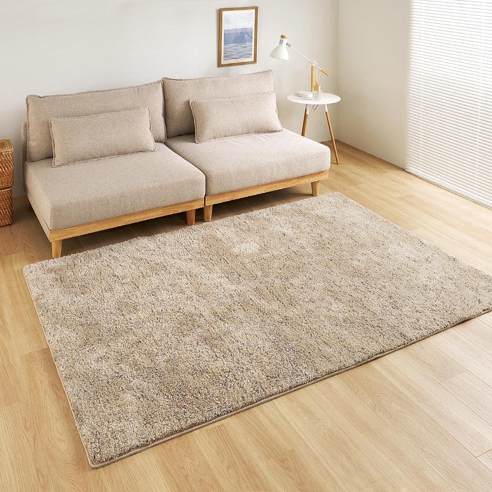 ミックスシャギーラグリーヴァ 約90×140cmサンドベージュ 【直送品】 返品・キャンセル・他商品と同時購入は不可