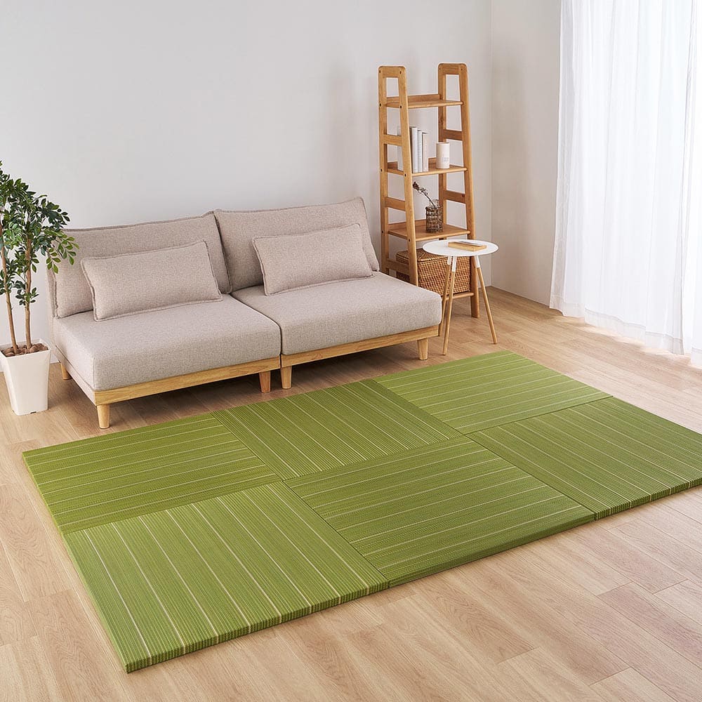 （6枚組）置き畳 凛 約82×82×2.5cm グリーン 【直送品】 返品・キャンセル・他商品と同時購入は不可