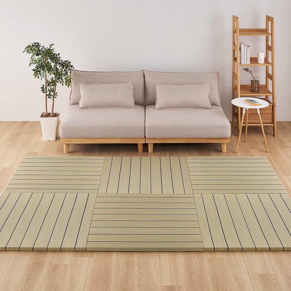 （6枚組）置き畳 凛 約82×82×2.5cm ナチュラル 【直送品】 返品・キャンセル・他商品と同時購入は不可