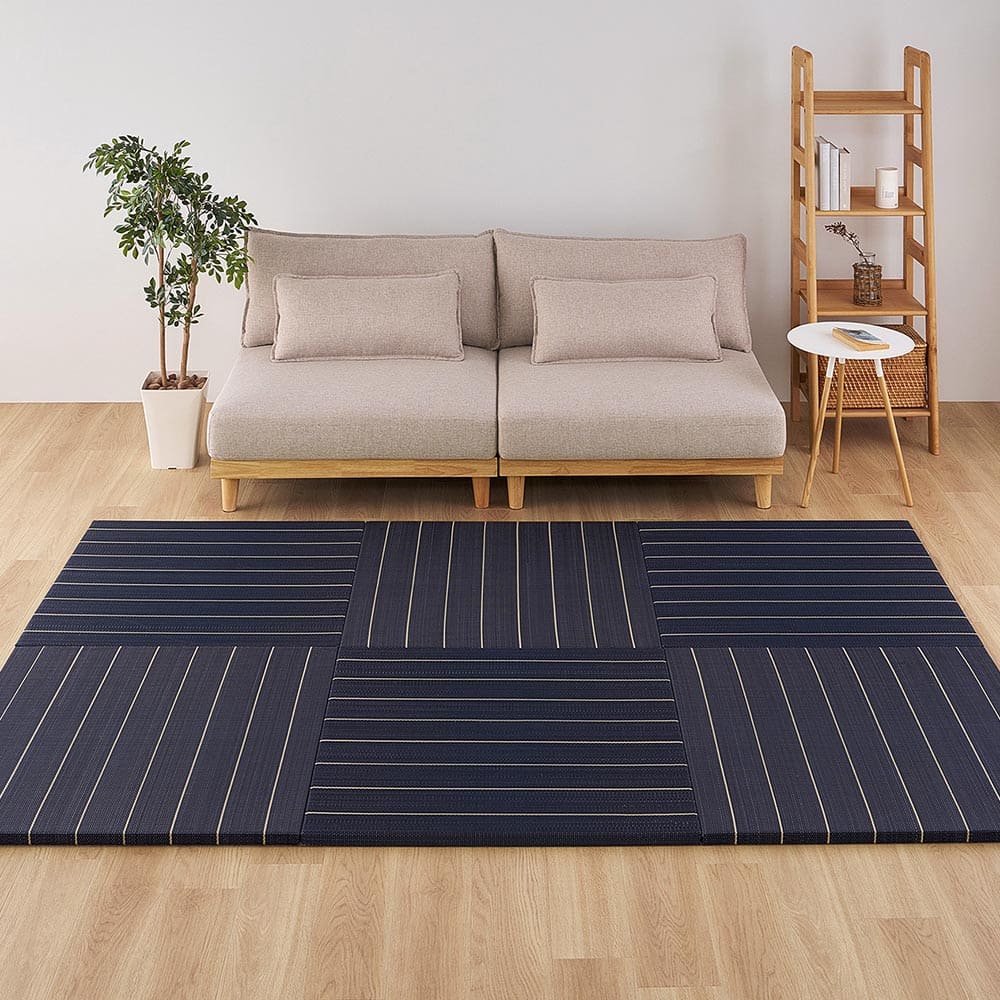 （6枚組）置き畳 凛 約82×82×2.5cm ブラック 【直送品】 返品・キャンセル・他商品と同時購入は不可