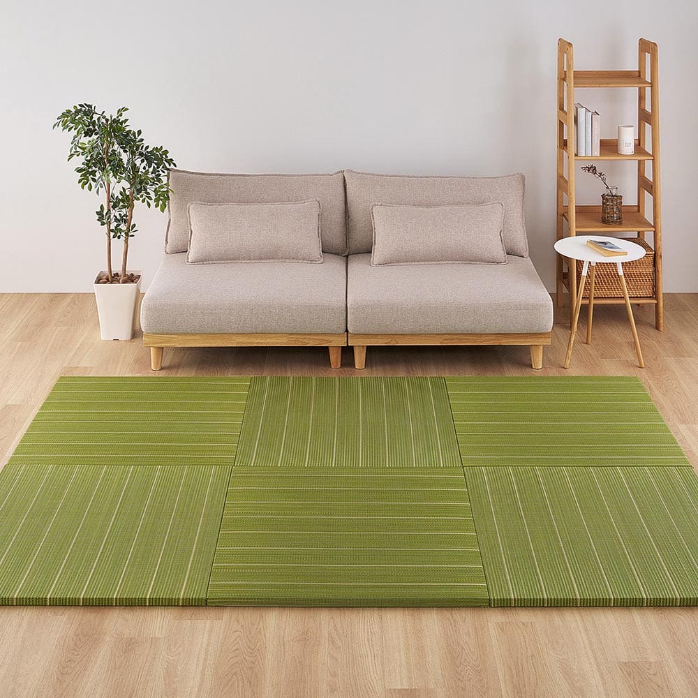 （12枚組）置き畳 凛 約82×82×2.5cm グリーン 【直送品】 返品・キャンセル・他商品と同時購入は不可