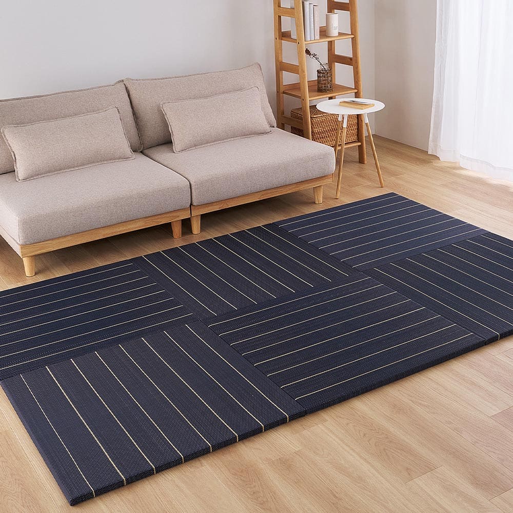 （12枚組）置き畳 凛 約82×82×2.5cm ブラック 【直送品】 返品・キャンセル・他商品と同時購入は不可
