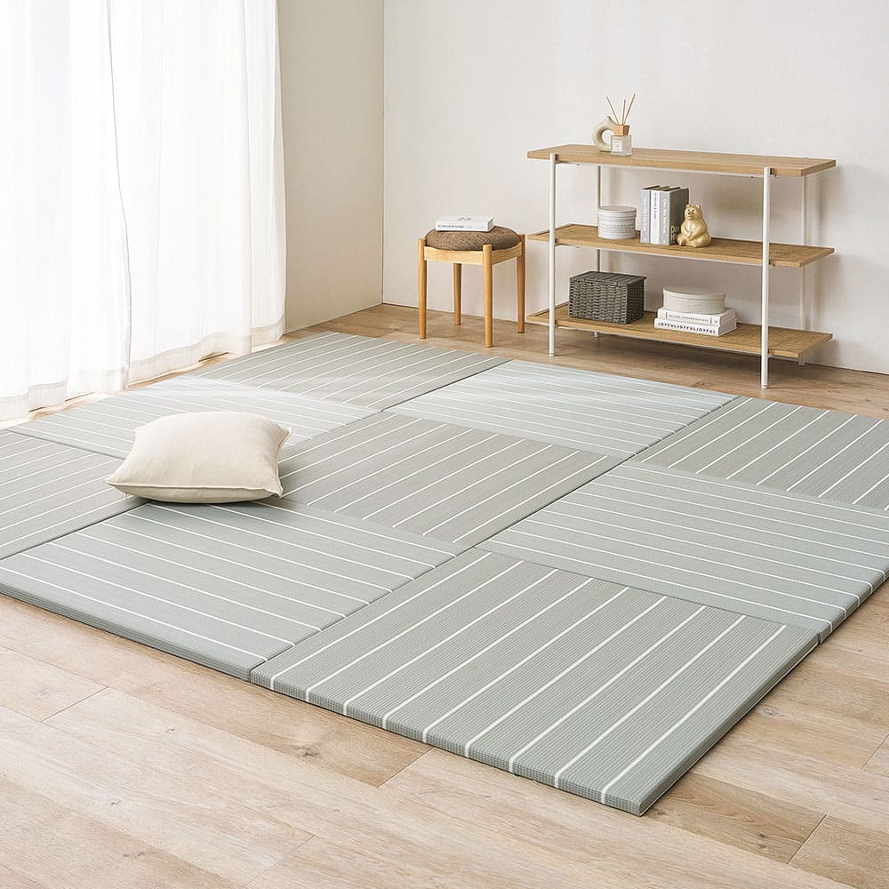 【6枚組】い草風置き畳 コトリナ グレー約82×82×2.5cm 【直送品】 返品・キャンセル・他商品と同時購入は不可